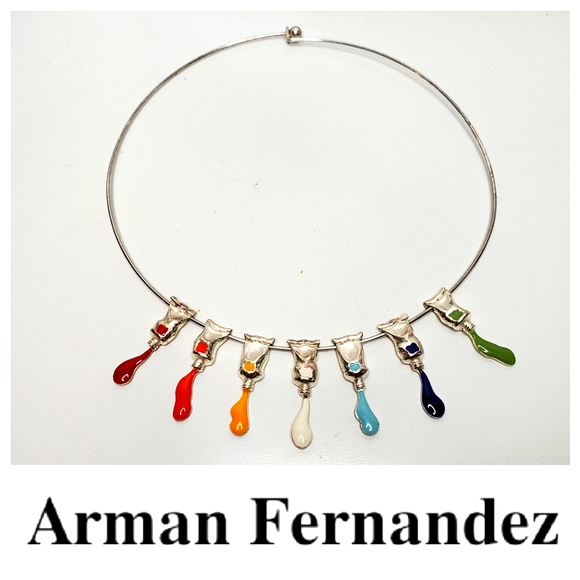 ARMAN FERNANDEZ Sculpture Artisian Paint Tube Necklace - Picture 1 of 8